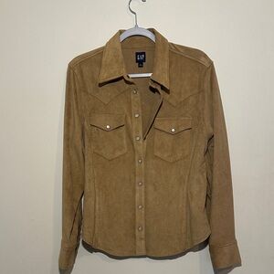 GAP Women's Tan Button-Down Shirt
